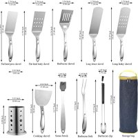 Нов Професионален Комплект от 10 части за барбекю Неръждаема Стомана, снимка 3 - Други стоки за дома - 42635008