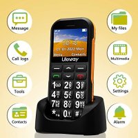 Нов Мобилен телефон с големи бутони за възрастни Отключен SOS бутон, снимка 2 - Телефони с две сим карти - 41434323