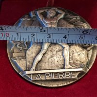  Френски 1968 сребърен Медал Каменоделец от РИДЕ орден плакет, снимка 10 - Нумизматика и бонистика - 41344160