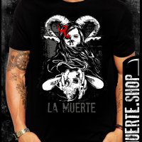Черна тениска с щампа LILITH LA MUERTE, снимка 1 - Тениски - 41168855