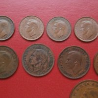 Лот стари не повтарящи се монети Великобритания Джордж VI, снимка 8 - Нумизматика и бонистика - 42373921