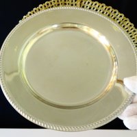 Посребрена чиния от месинг 18.5 см., снимка 1 - Антикварни и старинни предмети - 40590219