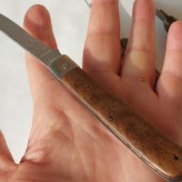 стара сгъваема ножка с дървена дръжка - 3 бр. нож ножче ножове, снимка 5 - Антикварни и старинни предмети - 44355171