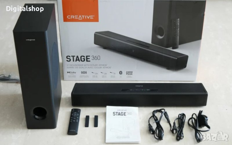 Creative STAGE 360, 2.1 Soundbar, Bluetooth,Dolby Atmos, HDMI 2.0, ARC, снимка 1