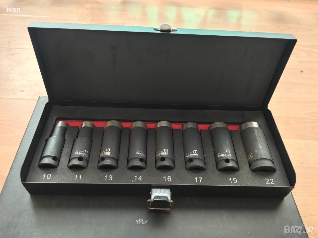 Parkside Performance PSNP 8 B2 - комплект ударни камъни, вложки глухи ключове 8бр., снимка 1