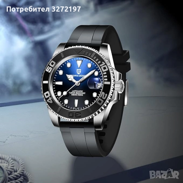 PAGANI DESIGN автоматичен часовник SEIKO NH35,сапфир, неръждаема стомана, водоустойчив,дата,безел, снимка 1