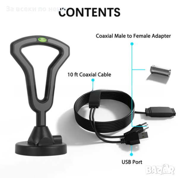 Вътрешна външна телевизионна антена с висока разделителна способност HDTV, снимка 1