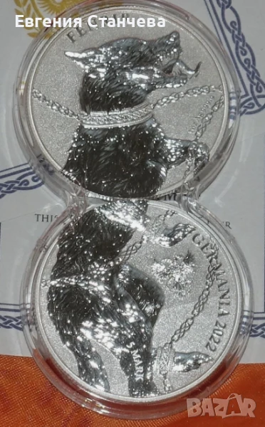 инвестиционна сребърна монета фенрир сребърна монета, снимка 1