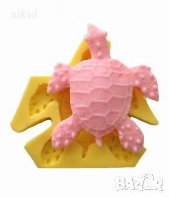 Едра Костенурка с релеф силиконов молд форма фондан калъп шоколад гипс фондан украса декор, снимка 1