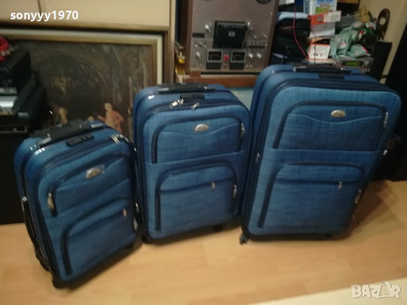 ТРИ КУФАРА-СИН ДЕНИМ ИЛИ ЧЕРВЕН ДЕНИМ 2408231900, снимка 1