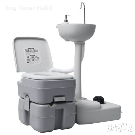 Комплект преносима къмпинг тоалетна с мивка безплатна д-ка, снимка 1