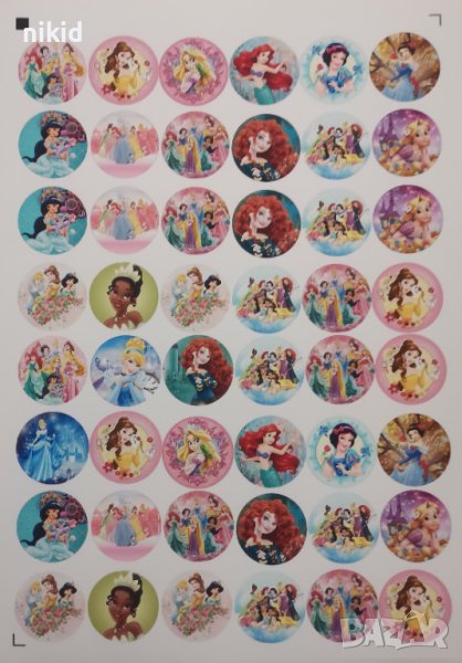 48 бр Принцеси лепенки стикери с надписи ръчна изработка подарък, снимка 1