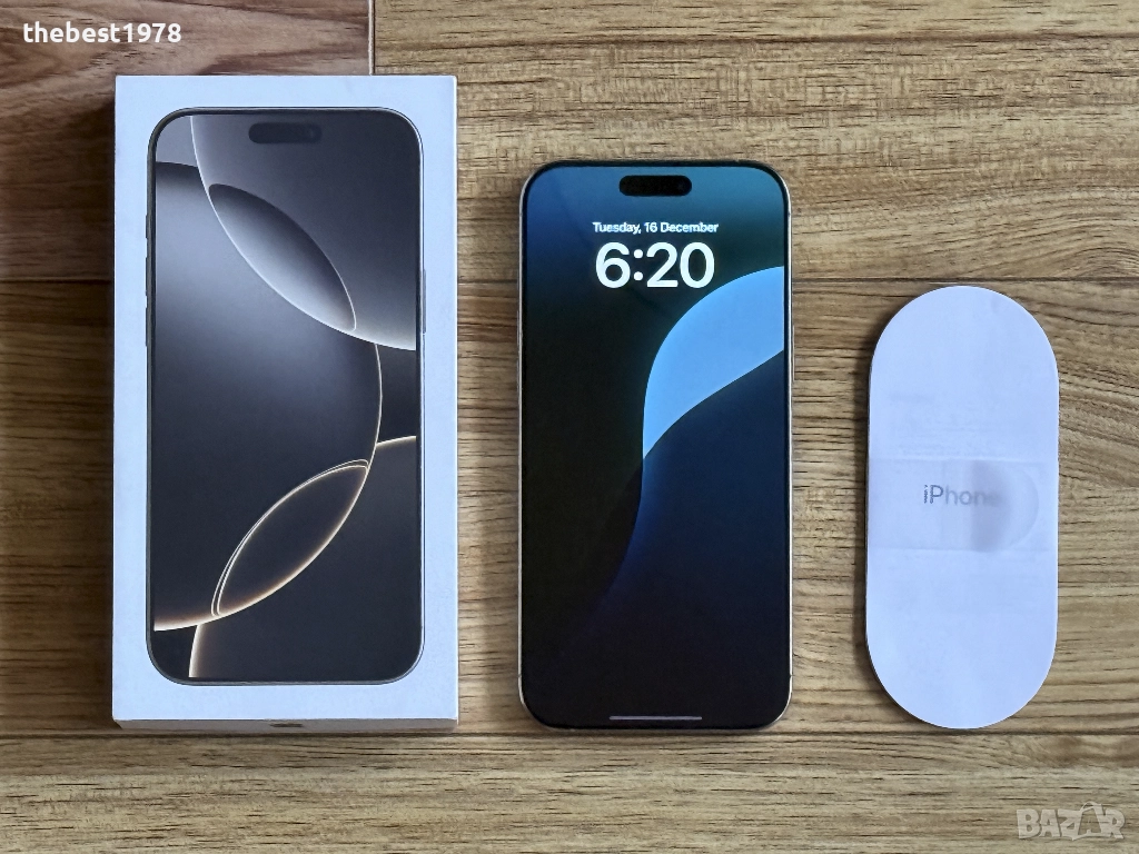 НОВ iPhone 16 Pro Max 256GB Natural Titanium/Гаранция/Бат 100%-15ц, снимка 1