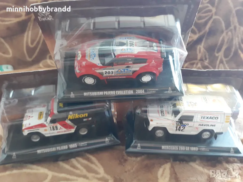 Mercedes 280 Ge 1983 Mitsubishi Pajero Evolution 2004 Mitsubishi Pajero 1985 Rally Dakar 1.43 Scale , снимка 1
