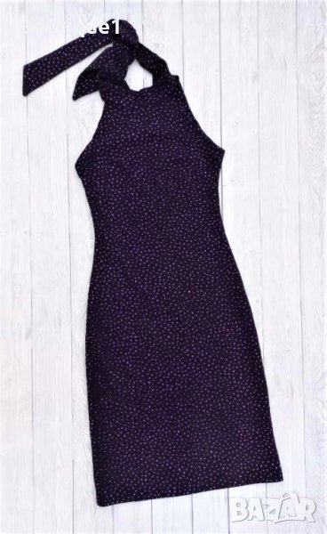 Луксозна елегантна рокля в лилаво с брокат, снимка 1