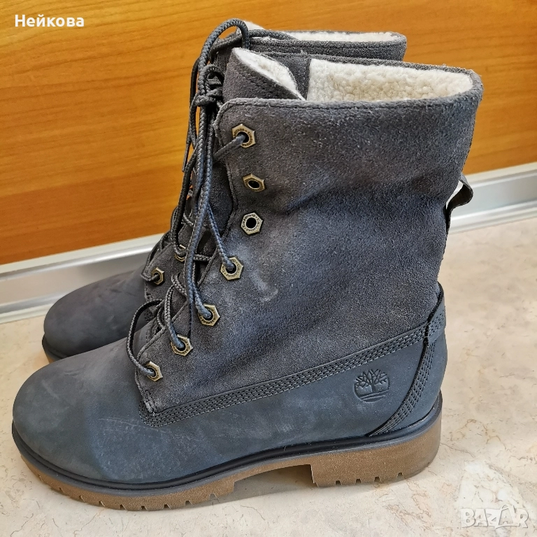 Дамски ботуши Timberland Jayne Waterproof Fleece Fold-Down, тъмносиви 37 , снимка 1