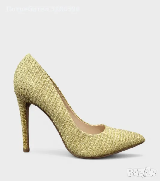 Златисти дамски обувки на висок ток модел: AF2017-1 gold, снимка 1