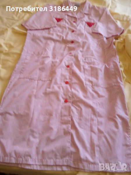 Розова дамска работна престилка, снимка 1