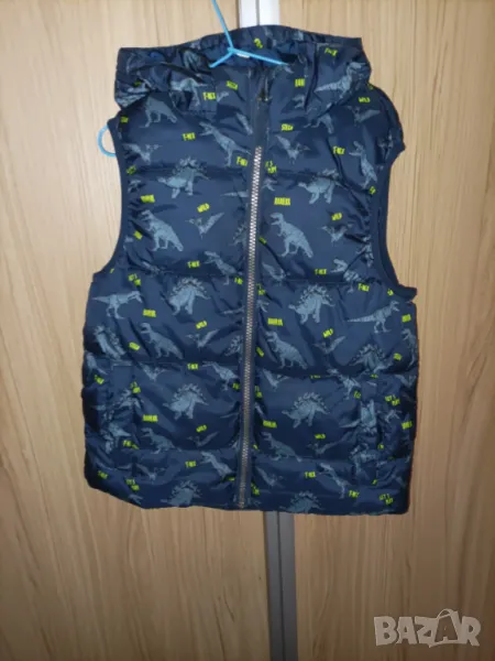 Детски елек с принт динозаври, подвижна качулка , снимка 1