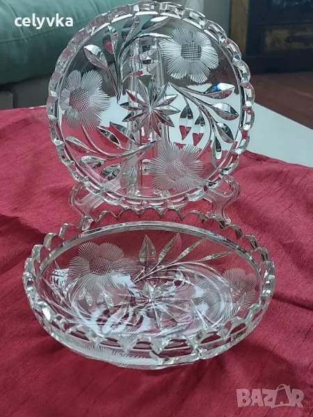 Комплект от две кристални купички, снимка 1