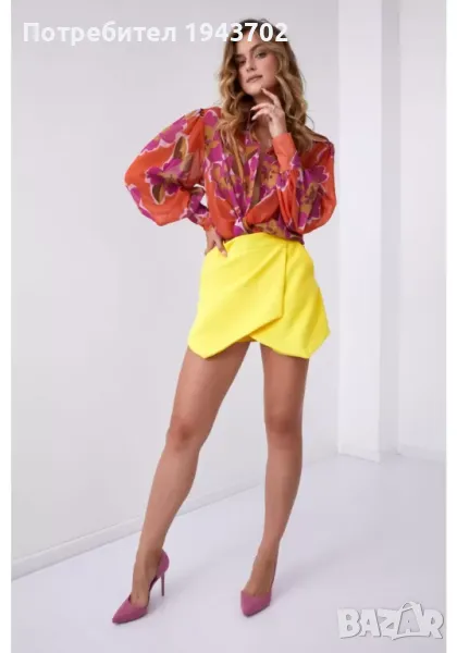 Ефирна дамска риза в оранжев цвят 1726 FASARDI, снимка 1