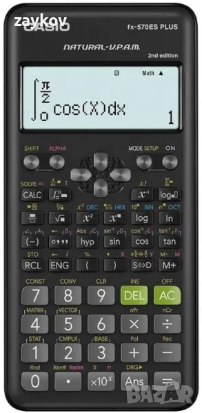 Научен калкулатор Casio Fx-570Es Plus 2 с 417 функции, черен
, снимка 1