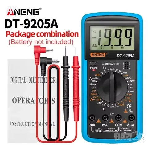 Дигитален Мултицет / мултиметър Aneng DT 9205A, снимка 1
