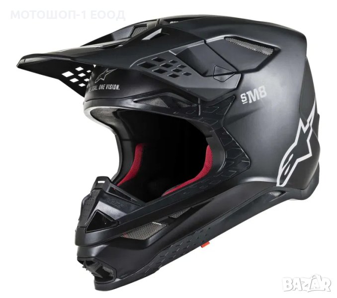 НОВА каска на ALPINESTARS черен мат , размер XL Supertech M8 Solid MX, снимка 1