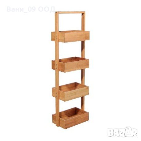 Бамбукова етажерка за баня с 4 сандъчета, снимка 1