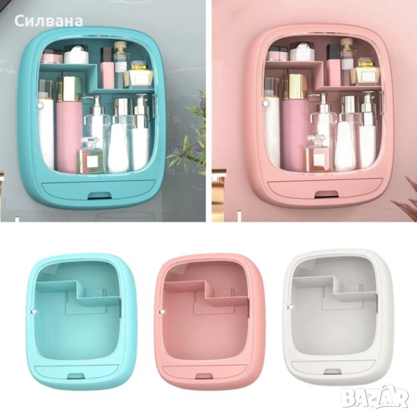 Стенен шкаф за баня, органайзер за гримове и козметика, снимка 1