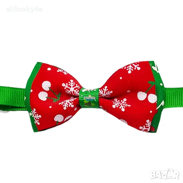 Коледна папийонка-тип нашийник за домашен любимец Коледни нашийници за кучета/котки, снимка 1