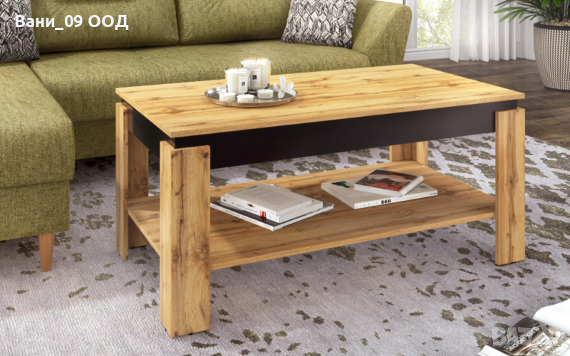 Холна масичка дъб вотан/черен мат, снимка 1