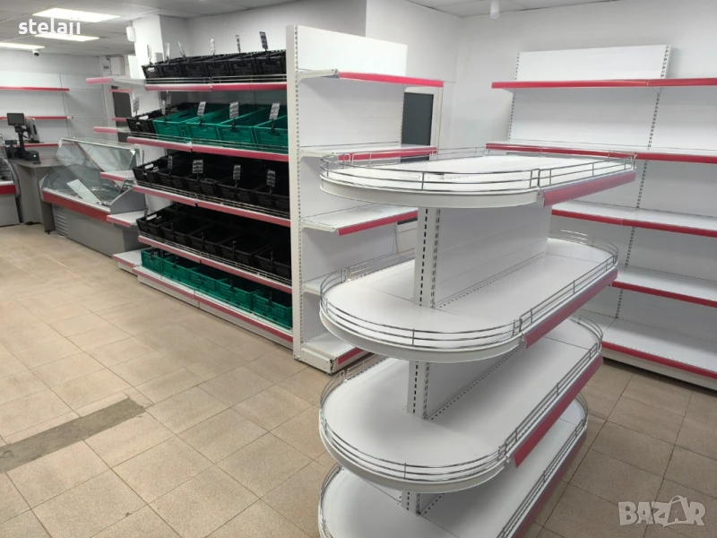 ПРОМО! Островен стелаж със заоблени рафтове, снимка 1