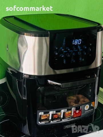 Фритюрник с горещ въздух и фурна Princess 182075 Airfryer Oven Deluxe, 11L, снимка 5 - Фритюрници - 53596511