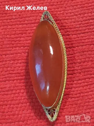 СТАРИННА РУСКА МЕДНА с МАРКИРАНА ПОЗЛАТА КЕХЛИБАРЕНА БРОШКА 100% НАТУРАЛЕН БАЛТИЙСКИ КЕХЛИБАР 48768, снимка 16 - Антикварни и старинни предмети - 48734280