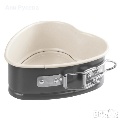 Комплект мини форми за печене Exclusive“ (3 части) – керамично покритие, сърце и подвижен ръб