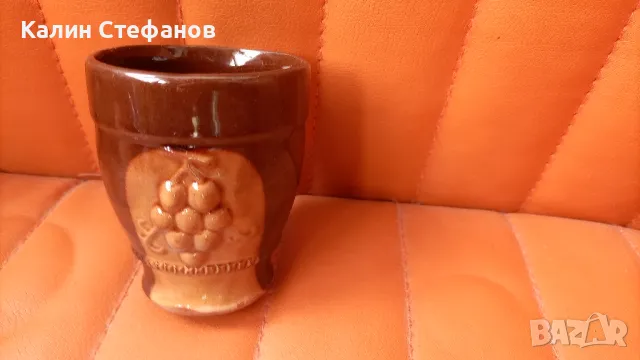 Ретро керамичен комплект за вино, 6 чаши и кана, снимка 8 - Сервизи - 47941784