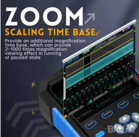 Осцилоскоп DPOX180H,Флуоресцентен дисплей,180MHz,50000 wfms/S,генератор на сигнали 20 MHz ZOOM, снимка 3 - Друга електроника - 51810111