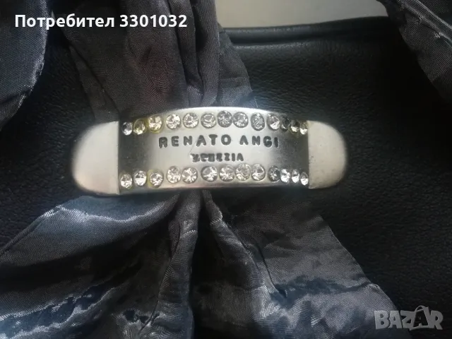 Черна дамска чанта Ренато Анджи /Renato Agni,Venezia/естествена кожа, снимка 3 - Чанти - 47971411