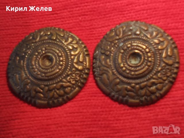 2 ВЪЗРОЖДЕНСКИ БРОНЗОВИ ОРНАМЕНТИРАНИ БРОШКИ УКРАШЕНИЕ АПЛИКАЦИЯ СТАРИННИ МАЙСТОРСКА РАБОТА 57901