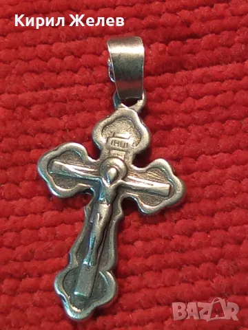 СТАРО ПРАВОСЛАВНО СРЕБЪРНО РАЗПЯТИЕ КРЪСТ КРЪСТЧЕ ЛАКИРАНО СРЕБРО 925 ПРОБА МАЙСТОРСКА РАБОТА 45584, снимка 15 - Колиета, медальони, синджири - 46235453