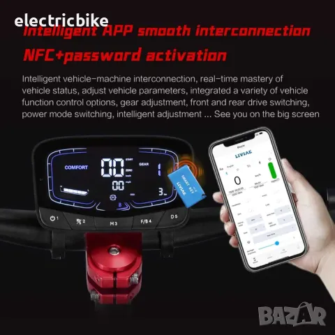 Офроуд електрическa тротинетка Quickwheel GT 6000W,38Аh+NFC система, снимка 5 - Велосипеди - 47671617