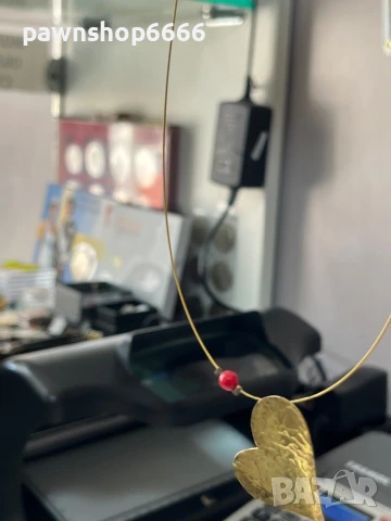 Сребърно колие с позлата, снимка 3 - Колиета, медальони, синджири - 51048152