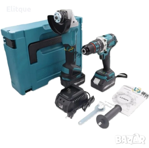 Комплект 2в1 акумулаторен ъглошлайф и винтоверт 36V 8Ah