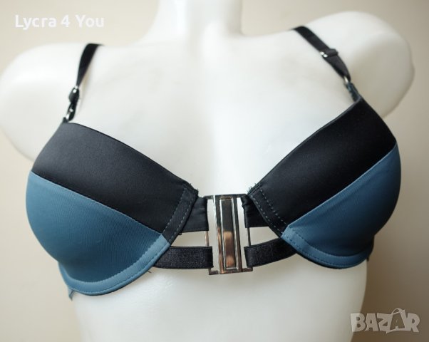 Cybele 70A сутиен в сиво и черно с предно закопчаване, снимка 3 - Бельо - 41377344