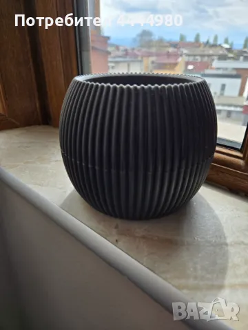 Сива кашпа/саксия, снимка 2 - Вази - 49897514