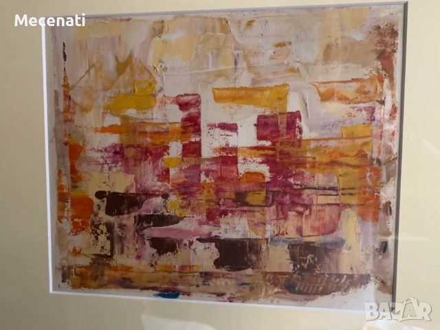 ТЕНЬО ЖЕЛЕВ (1923-2010) масло абстракт пейзаж, снимка 6 - Картини - 53100049