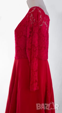 Червена рокля с дантела марка Creens - XL, снимка 4 - Рокли - 38778690