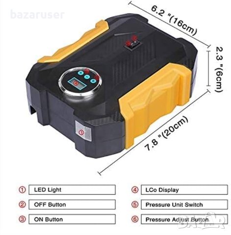 Нов Компресор електрически -Carsun C 1399-1 / А 3740-1/257169, снимка 7 - Аксесоари и консумативи - 42008966