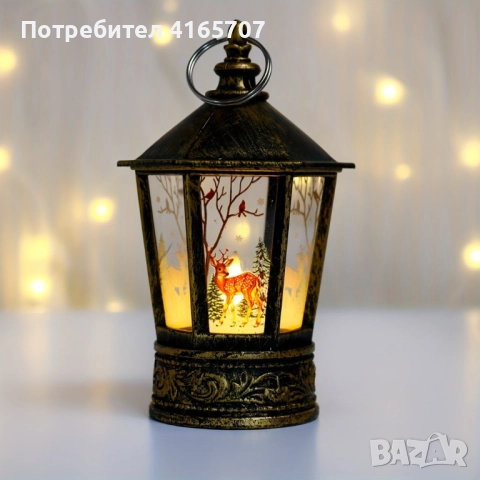 Коледен декоративен LED фенер – топла светлина и уют за празничния дом, снимка 3 - Декорация за дома - 52841490